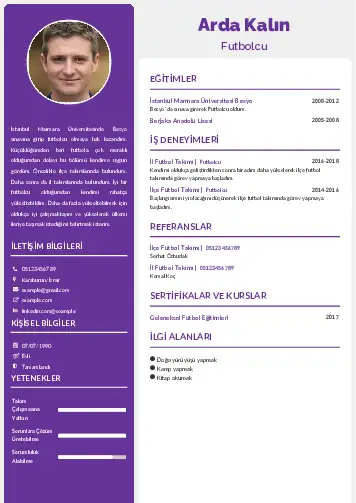 Sporcu CV Örnekleri cv indir